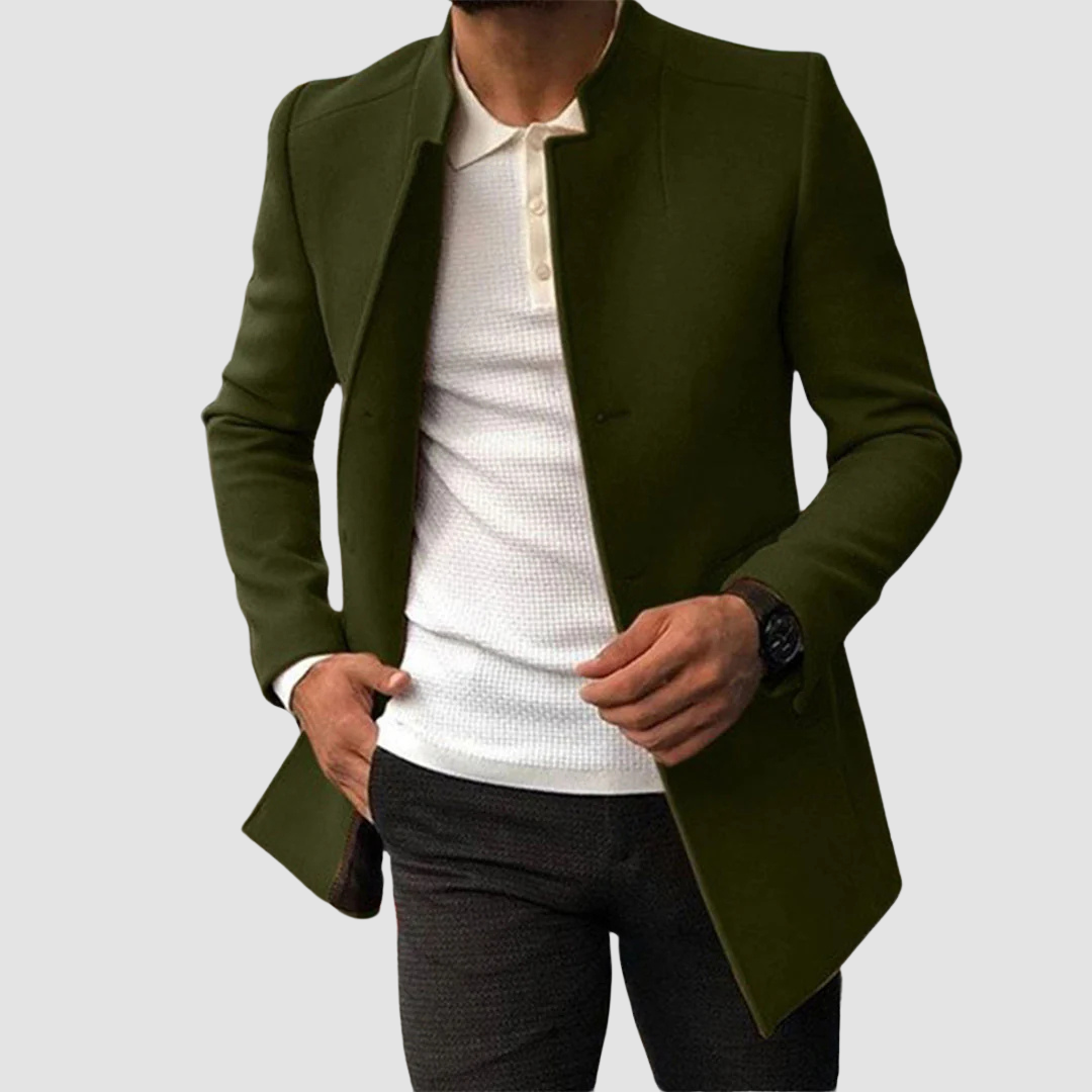 Men's Classic Long Coat Timeless Elegance - VibreMode