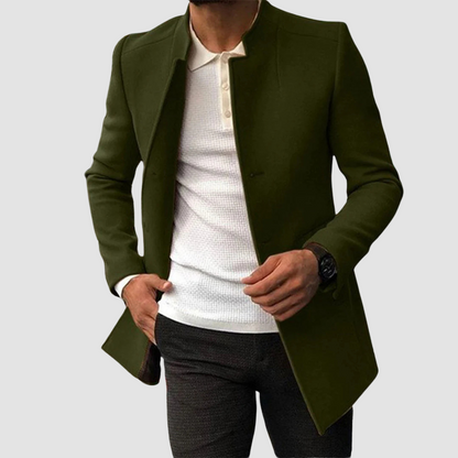 Men's Classic Long Coat Timeless Elegance - VibreMode