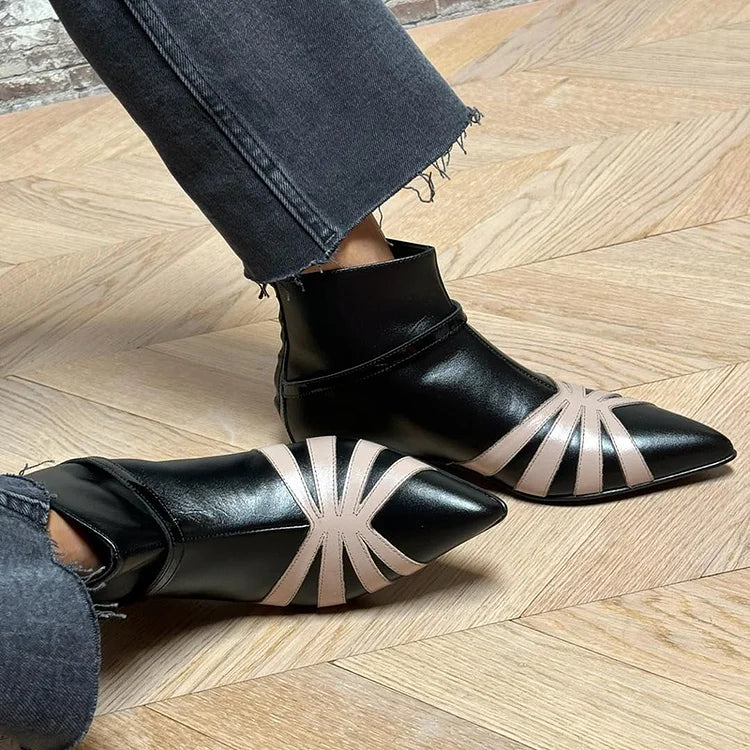 Sharp Pointy Block Heel Ankle Boot