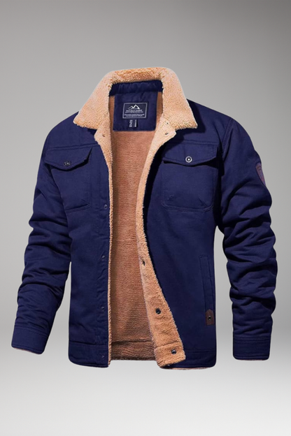 Men's Sherpa Lined Jacket Button Closure - VibreMode