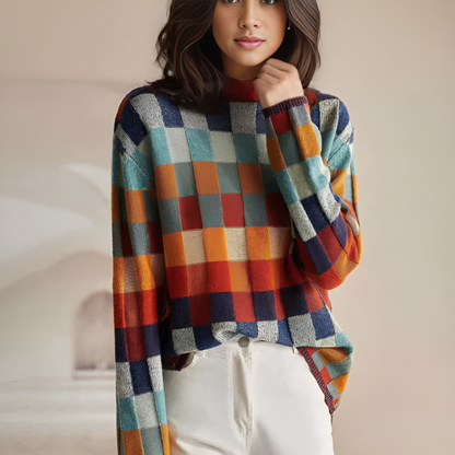 Women's Fine Wool High Neck Sweater - VibreMode
