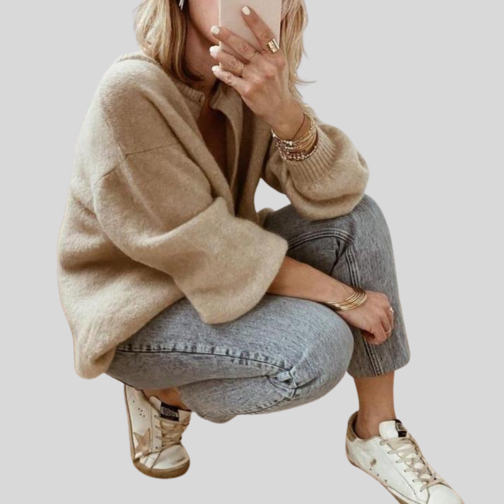 Women's Knitted Cardigan Button Front Casual Wear - VibreMode