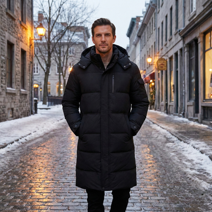 Men's Thermal Longline Puffer Coat Black