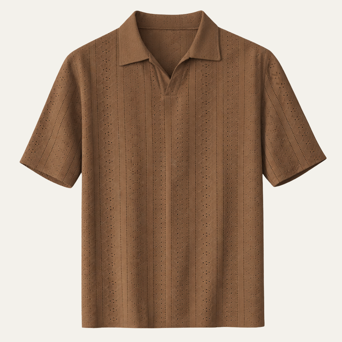 Men's Textured Knit Polo Shirt - VibreMode