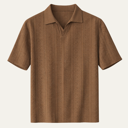 Men's Textured Knit Polo Shirt - VibreMode