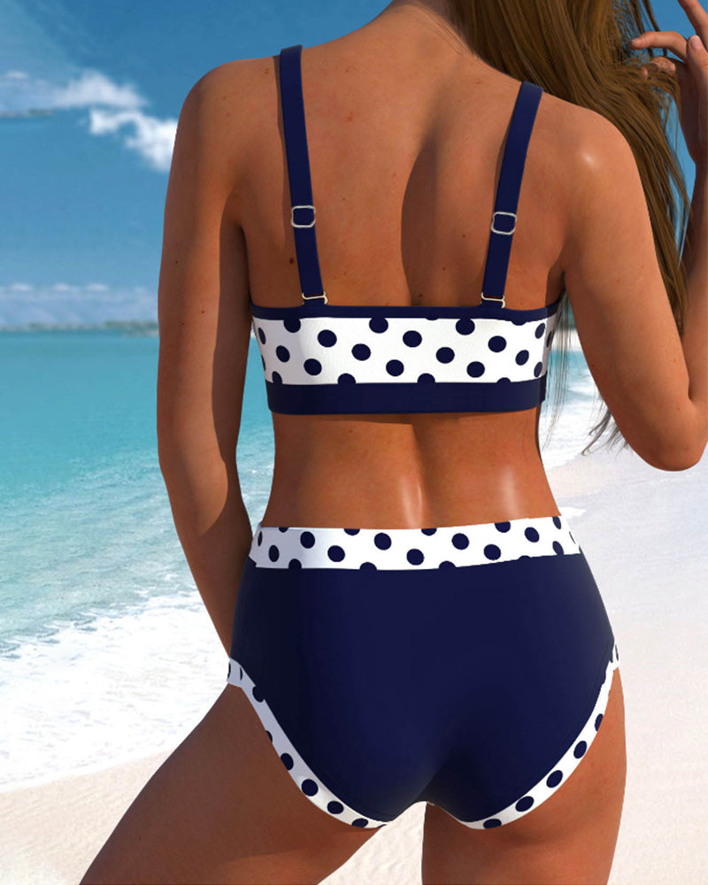 Classic High Waisted Vintage Swimwear Bikini Set