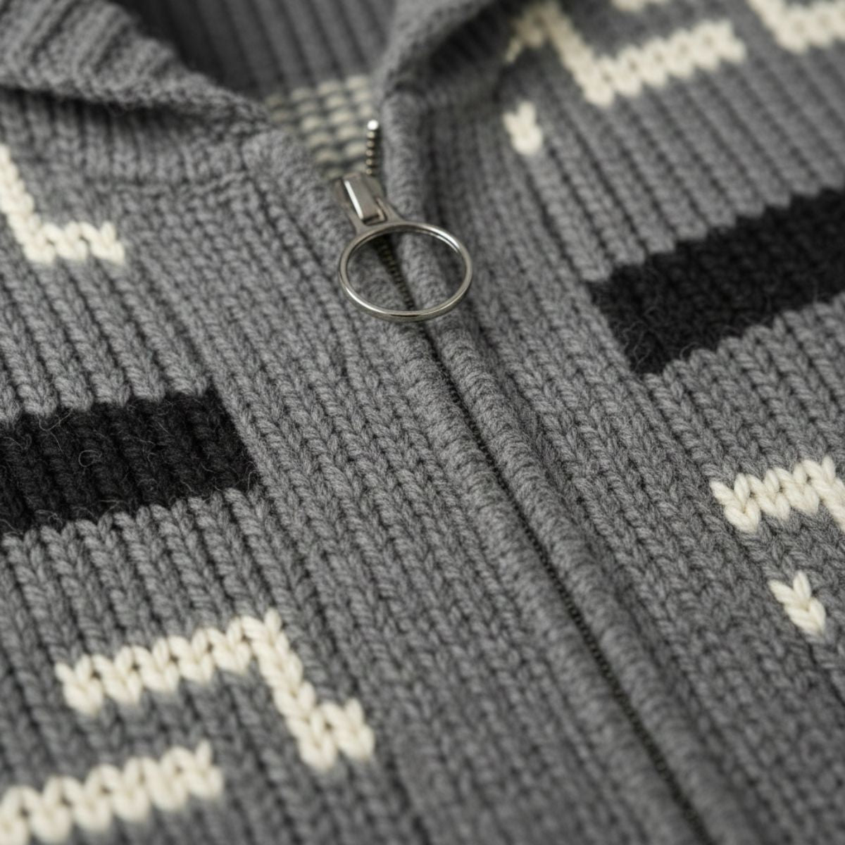 Men's Vintage Knit Cardigan Shawl Collar Thick Wool Beige