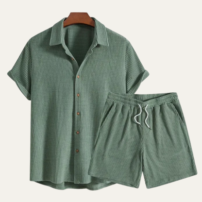 Men's Summer Casual Shirt And Shorts Set - VibreMode