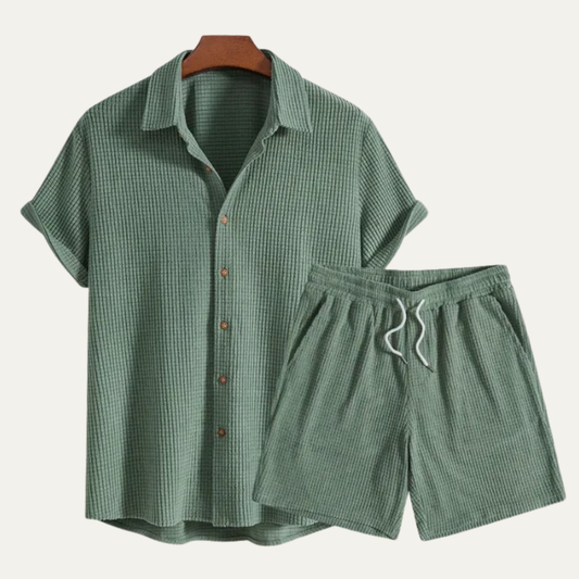 Men's Summer Casual Shirt And Shorts Set - VibreMode