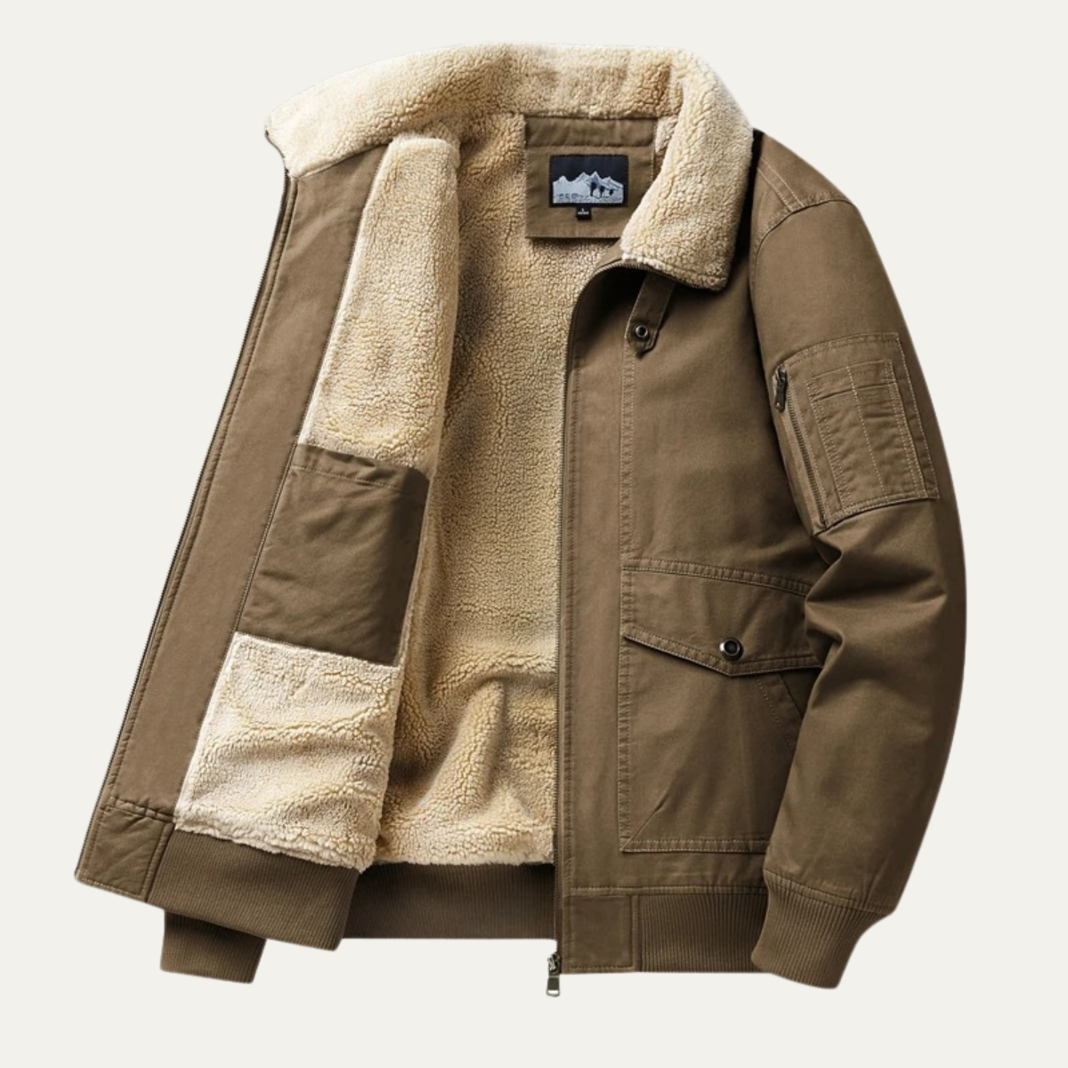 Men's Fleece Bomber Jacket Warm Winter - VibreMode