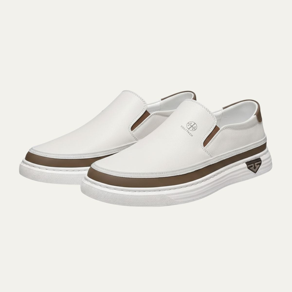 Men's Slip On Shoes Casual Leather Brown - VibreMode