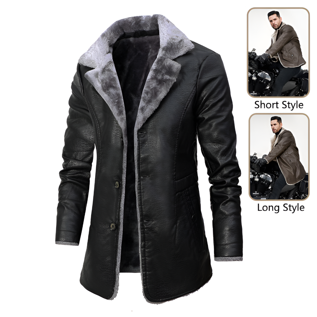 Men's Leather Coat Shearling Lined