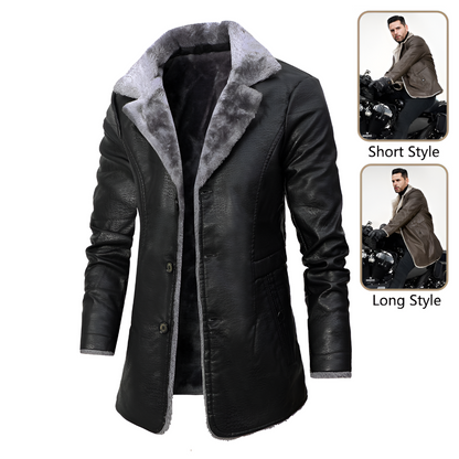 Men's Leather Coat Shearling Lined