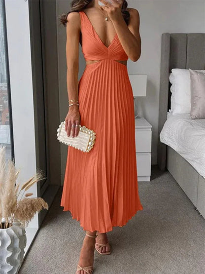 Women's Sleeveless Open Back Dress