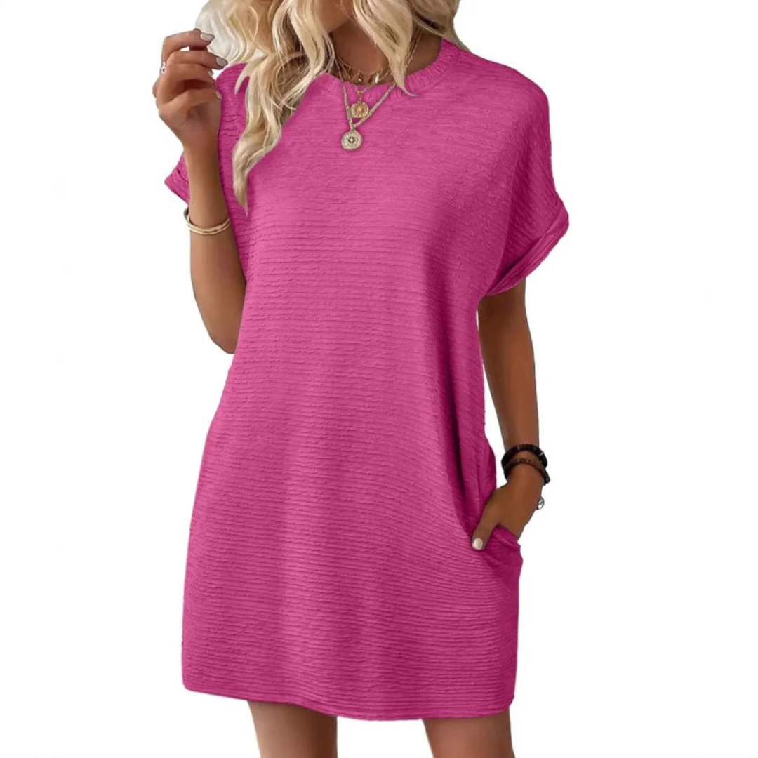 Bright Women's Casual Short Sleeve Mini Dress - VibreMode
