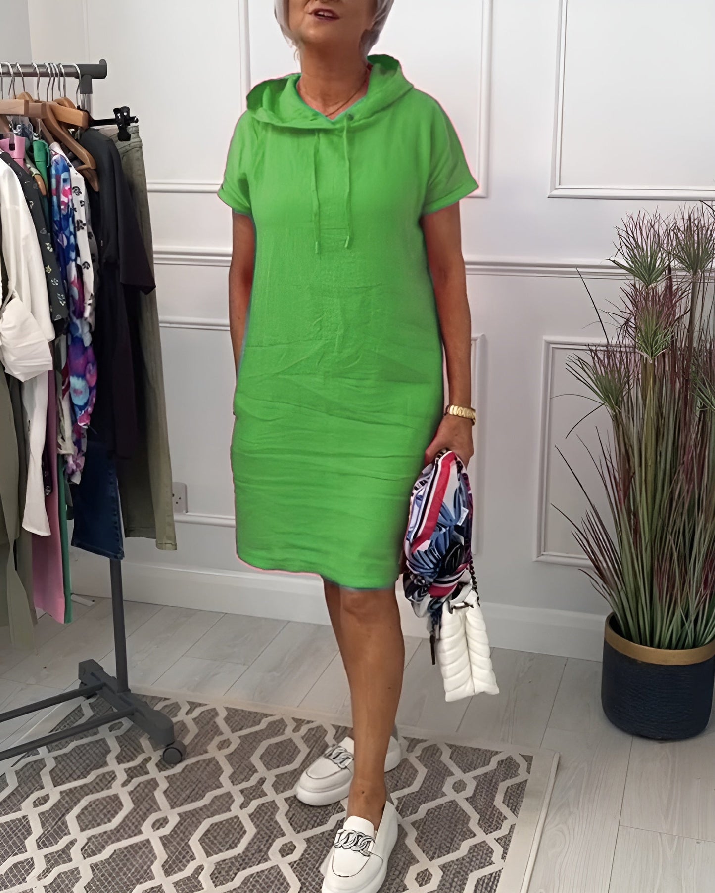 Women's Casual Knee Length Short Sleeve Dress