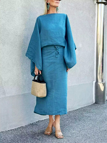 Elegant Floral Midi Kimono Dress