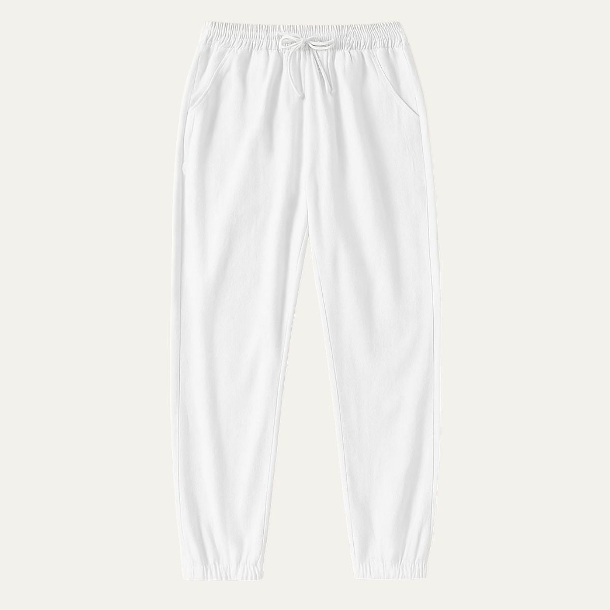 Men's Linen Jogger Pants Lightweight Beige