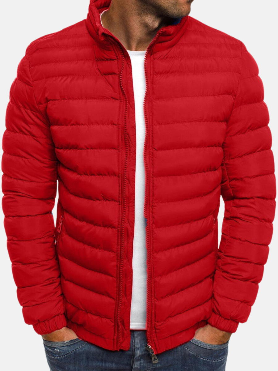 Men's Puffer Bomber Jacket Zip Closure