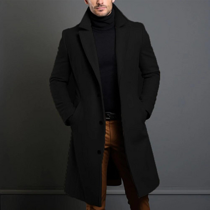 Men's Formal Winter Coat Button Closure