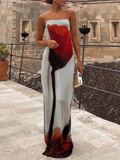 Relaxed Floral Long Maxi Summer Dress - VibreMode