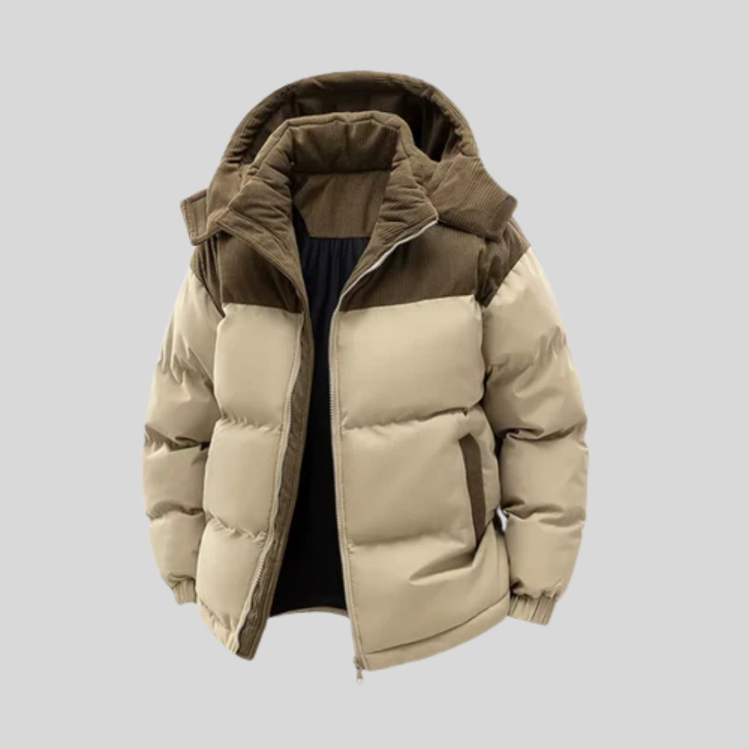 Men's Insulated Winter Parka Jacket With Hood - VibreMode
