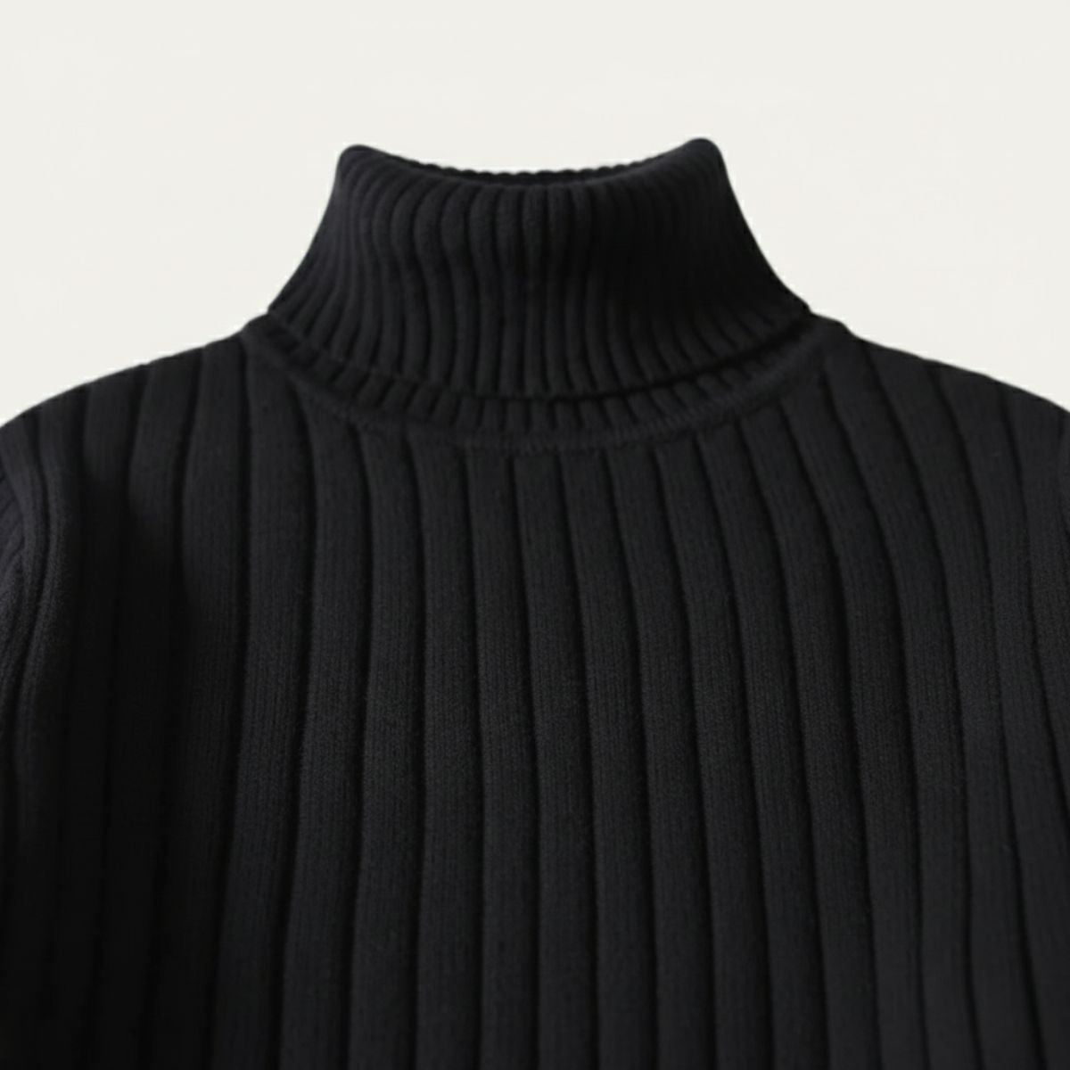 Men's Wool Turtleneck Sweater Ribbed Knit