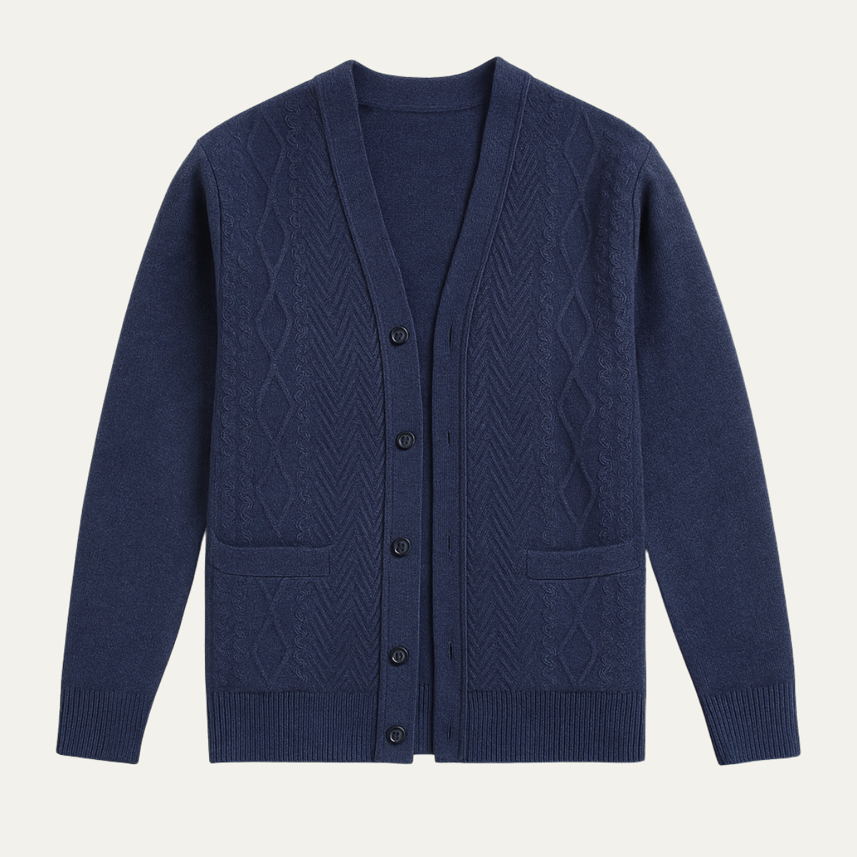Men's V Neck Knitted Cardigan - VibreMode