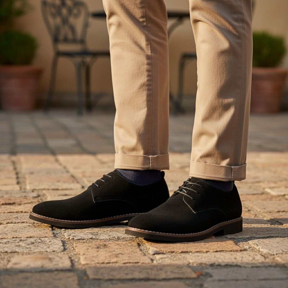 Men's Suede Dress Shoes Elegant Brown