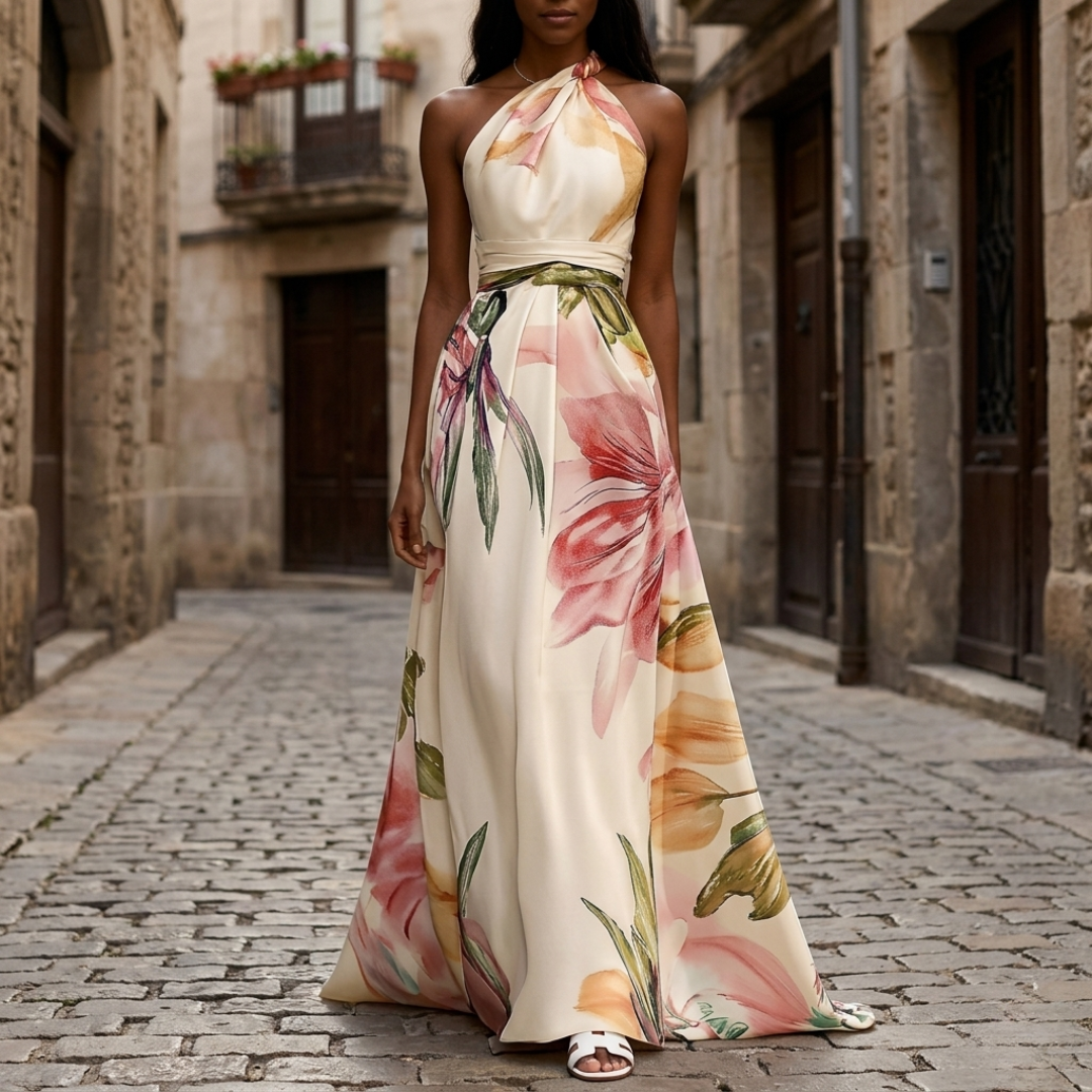 Women’s Halter Maxi Dress Elegant Summer Evening Gown