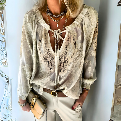 Chic Embroidered Floral Women's Top - VibreMode