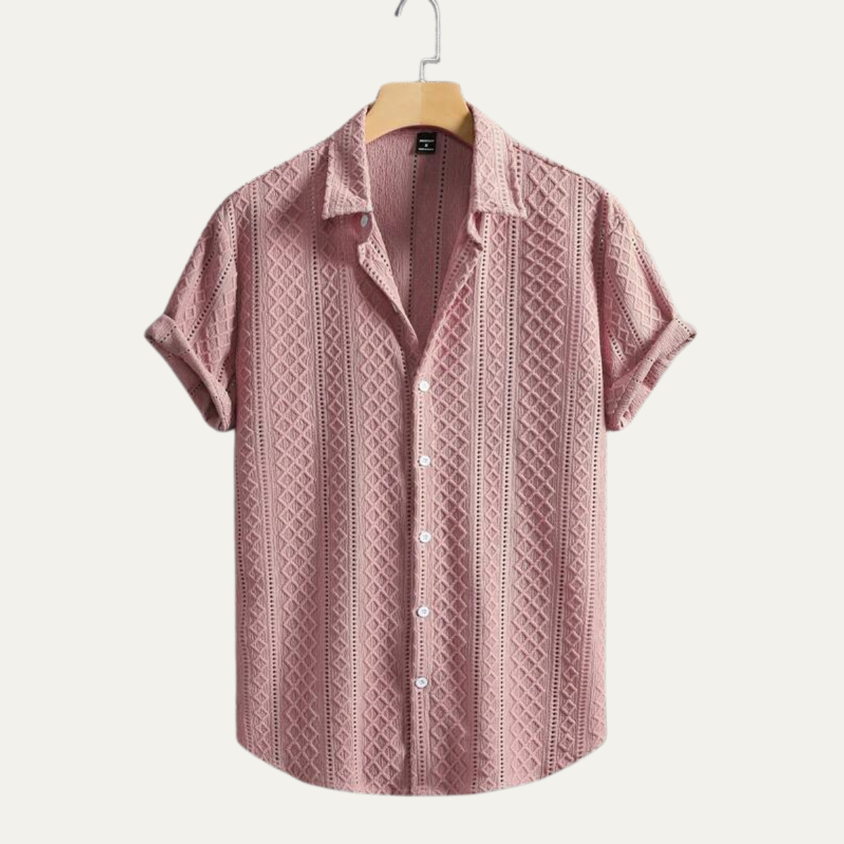 Men's Textured Button Up Shirt Casual - VibreMode