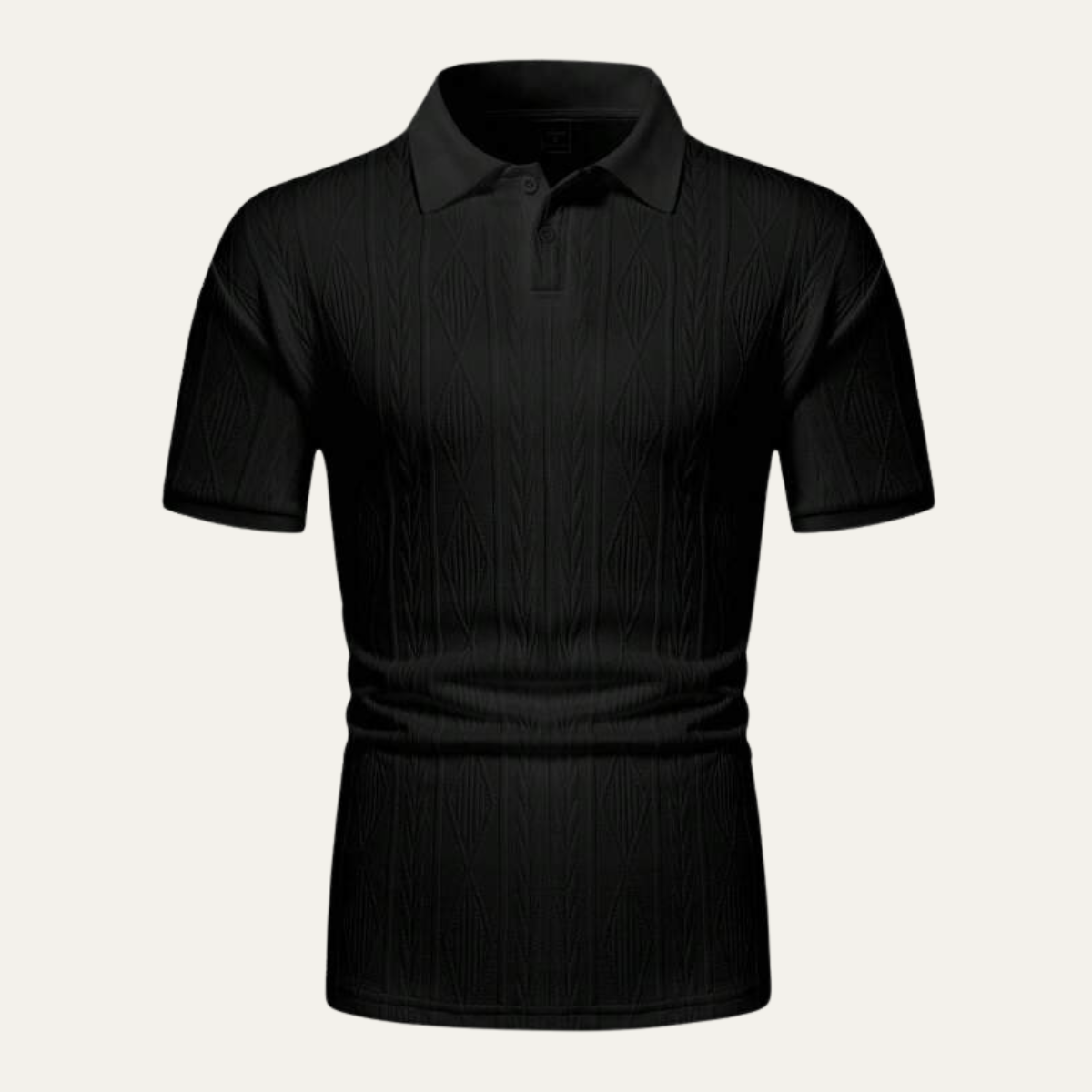 Men's Textured Polo Shirt Casual Button Up - VibreMode