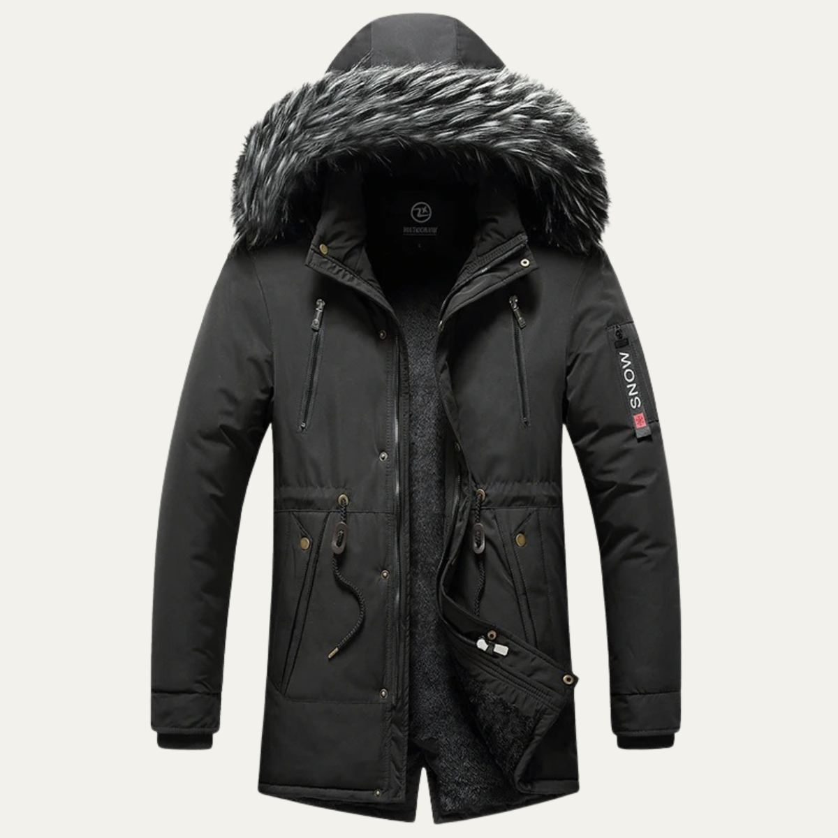 Ragusa Men's Detachable Fur Hooded Parka Jacket - VibreMode