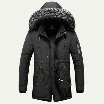 Ragusa Men's Detachable Fur Hooded Parka Jacket - VibreMode