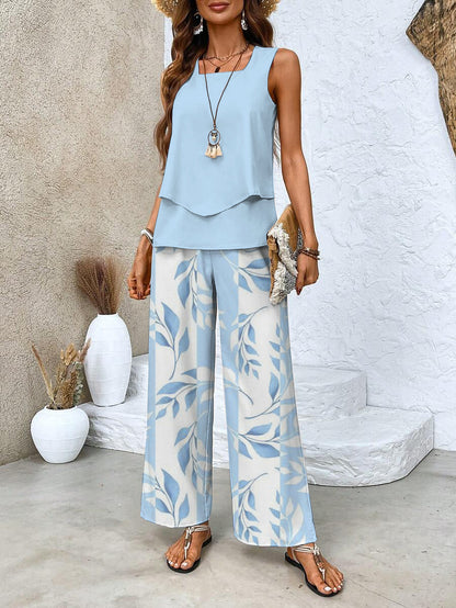 Women's Straight Leg Outfit Set Tiered - VibreMode