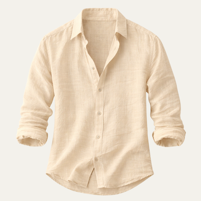 Men's Cotton Linen Beach Shirt - VibreMode