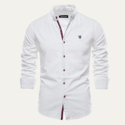 Men's Slim Fit Casual Shirt Stand Collar - VibreMode