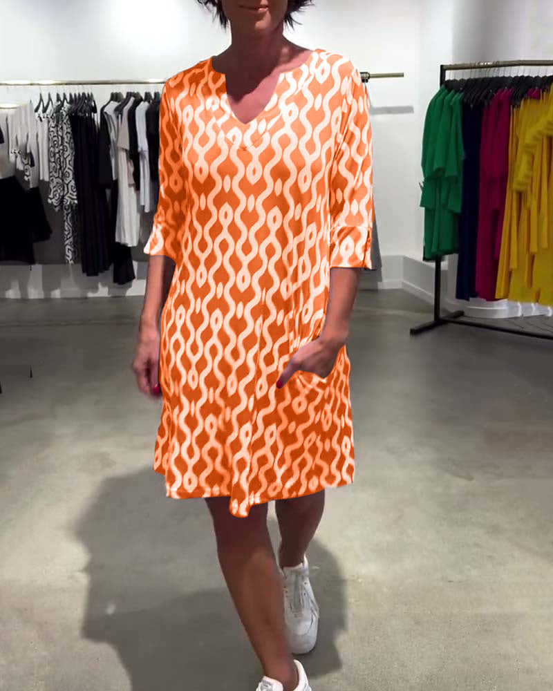 Stylish Patterned Mini Dress