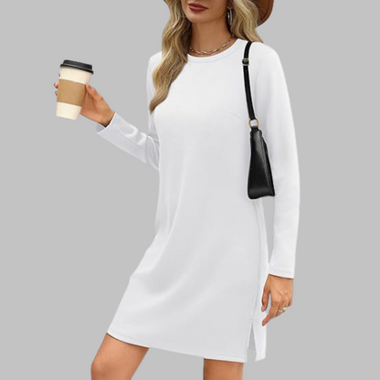Soft Relaxed Fit Women's Long Sleeve Dress - VibreMode