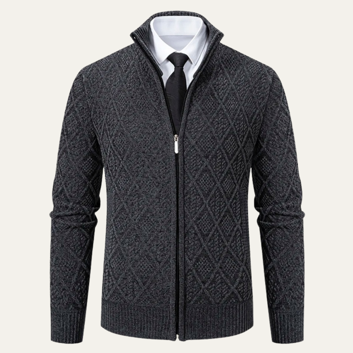 Men's Diamond Pattern Knit Jacket