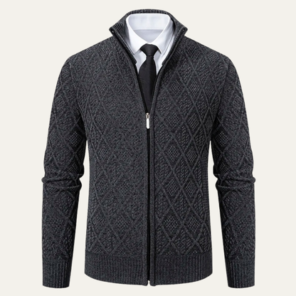 Men's Diamond Pattern Knit Jacket