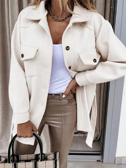 Women's Cotton Casual Jacket Lightweight Beige