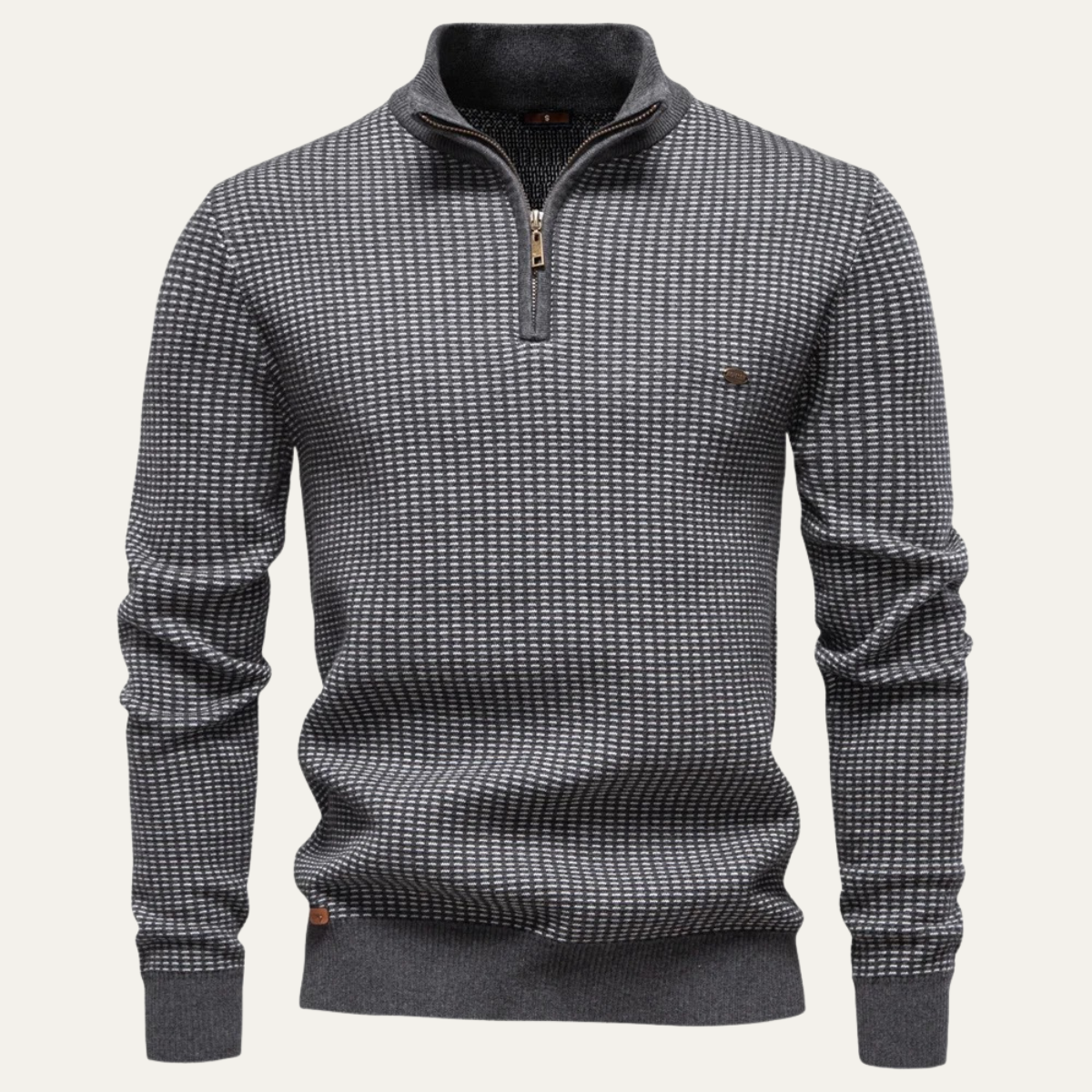 Men's Knitted Quarter Zip Sweater - VibreMode