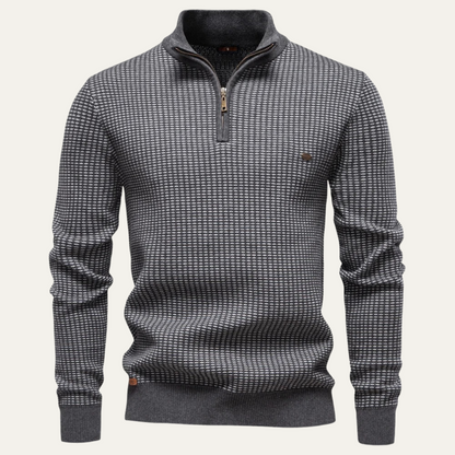 Men's Knitted Quarter Zip Sweater - VibreMode