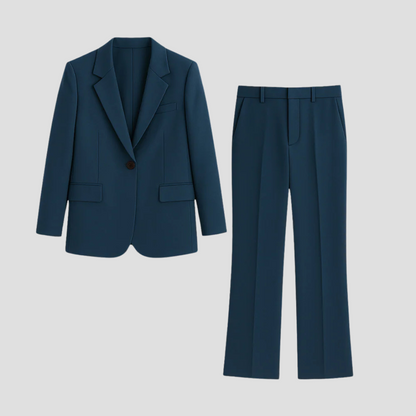 Classic Women's 2 Piece Suit with Long Jacket - VibreMode