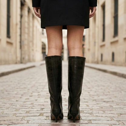 Knee High Boots Kitten Heel Pointed Toe Women