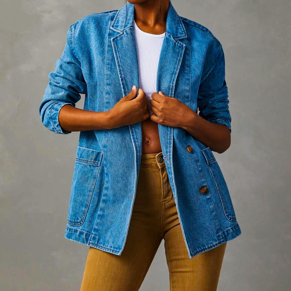 Classic Dark Wash Jeans Jacket - VibreMode
