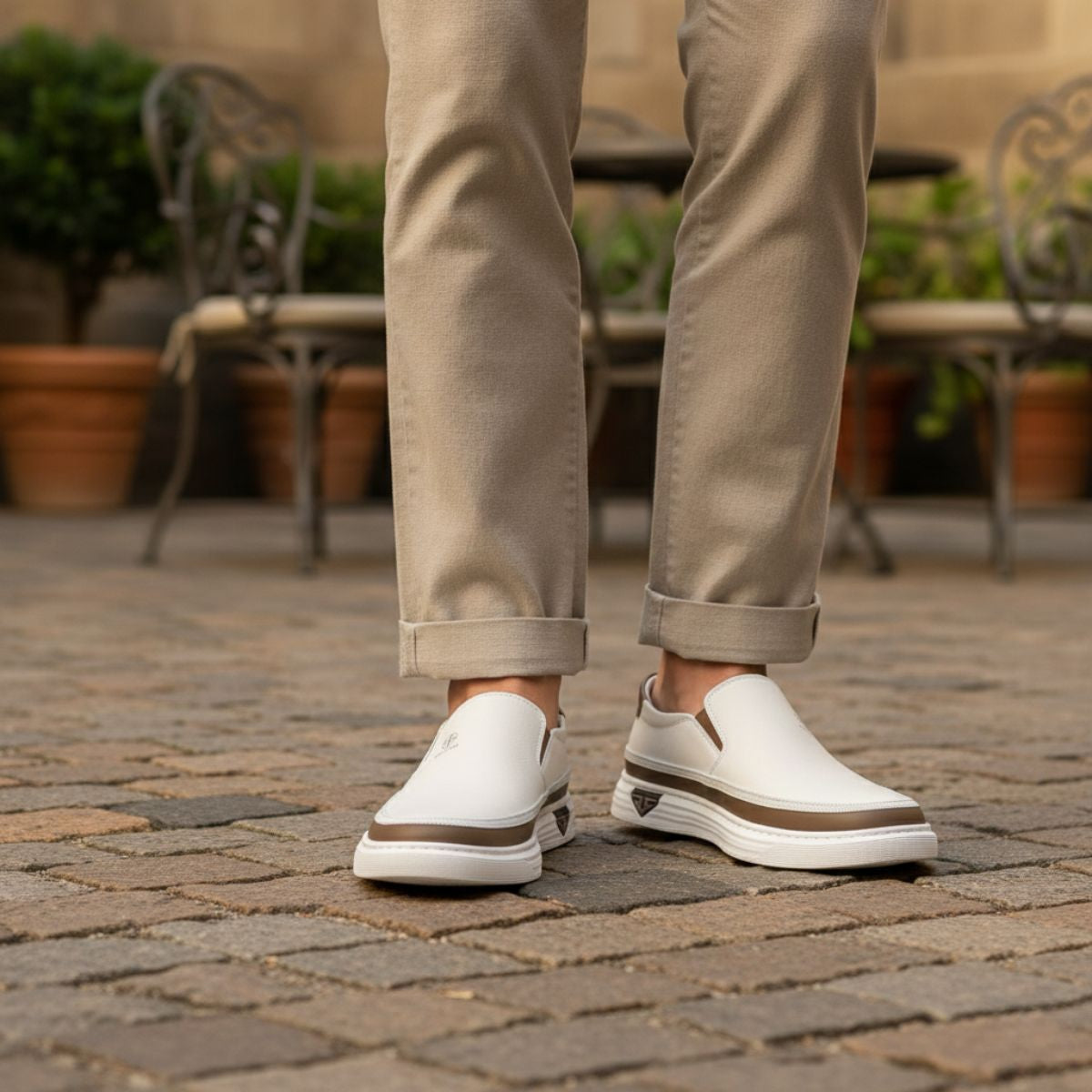 Men's Slip On Shoes Casual Leather Brown