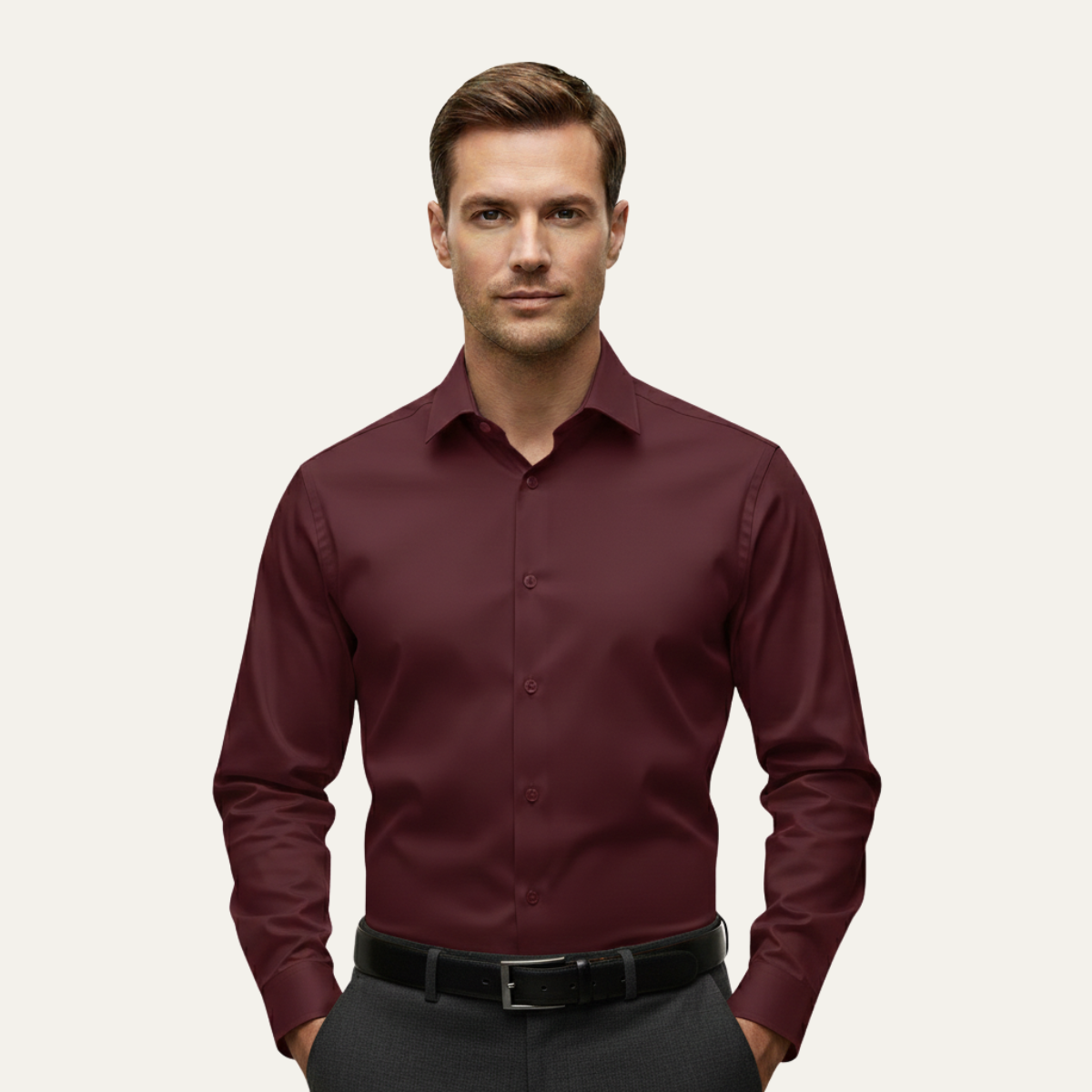 Men's Slim Fit Stretch Dress Shirt Lightweight